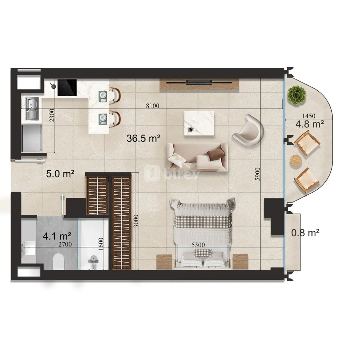1 otaqlı mənzil, Nardaran q., Sea Breeze, Sabunçu rayonu — şəkil 8
