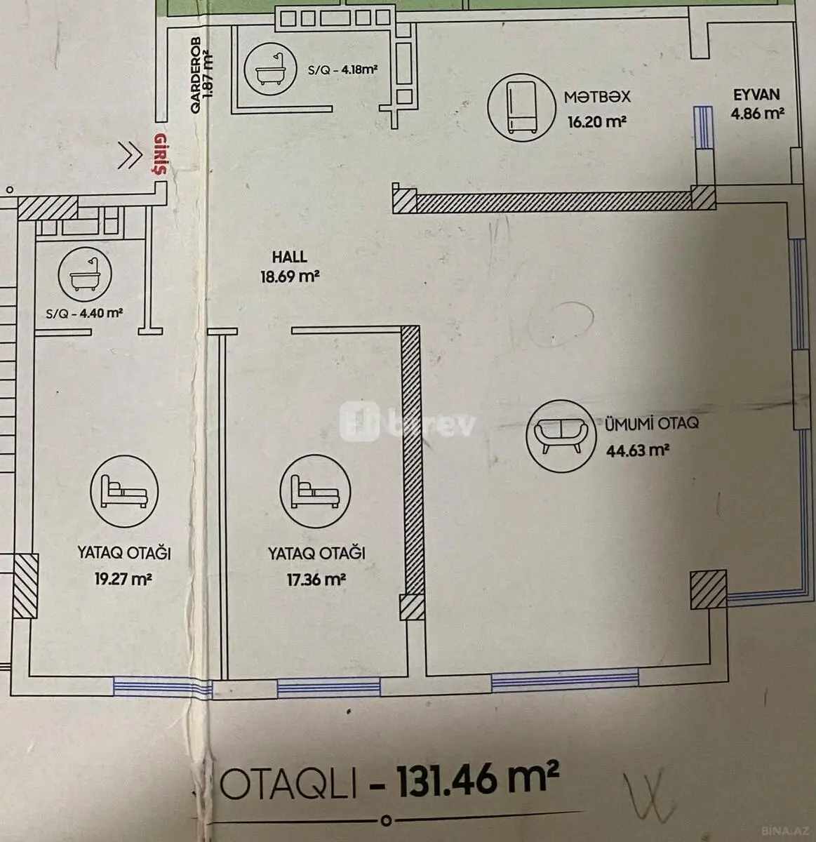 4 otaqlı mənzil, Badamdar q., Mikayıl Müşviq küçəsi, Səbail rayonu — şəkil 4