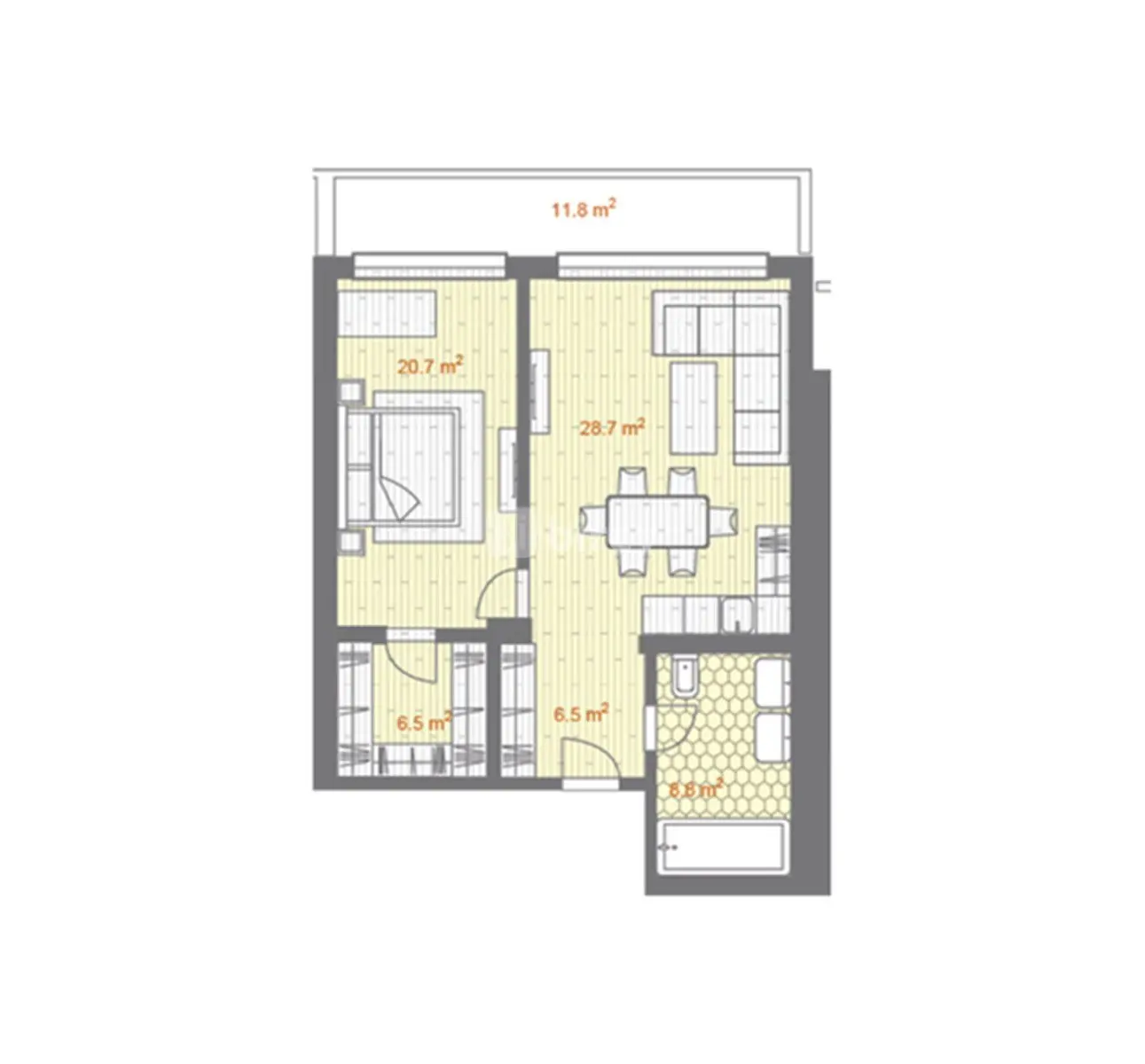 2 otaqlı mənzil, Nardaran q., Sea Breeze, Sabunçu rayonu — şəkil 7
