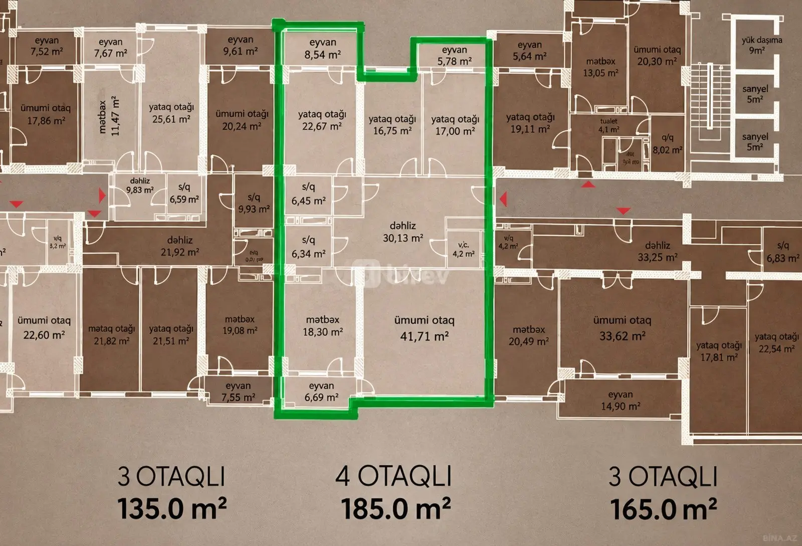 4 otaqlı mənzil, Xətai rayonu, Gəncə prospekti, Bakı şəhəri — şəkil 4