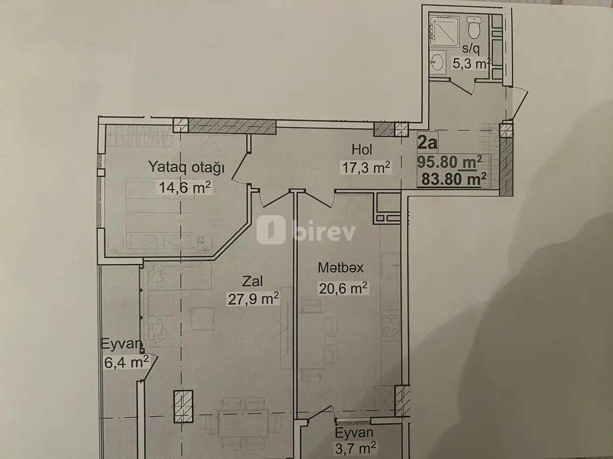 2 otaqlı mənzil, Yasamal q., Abbas Mirzə Şərifzadə küçəsi, Yasamal rayonu — şəkil 27
