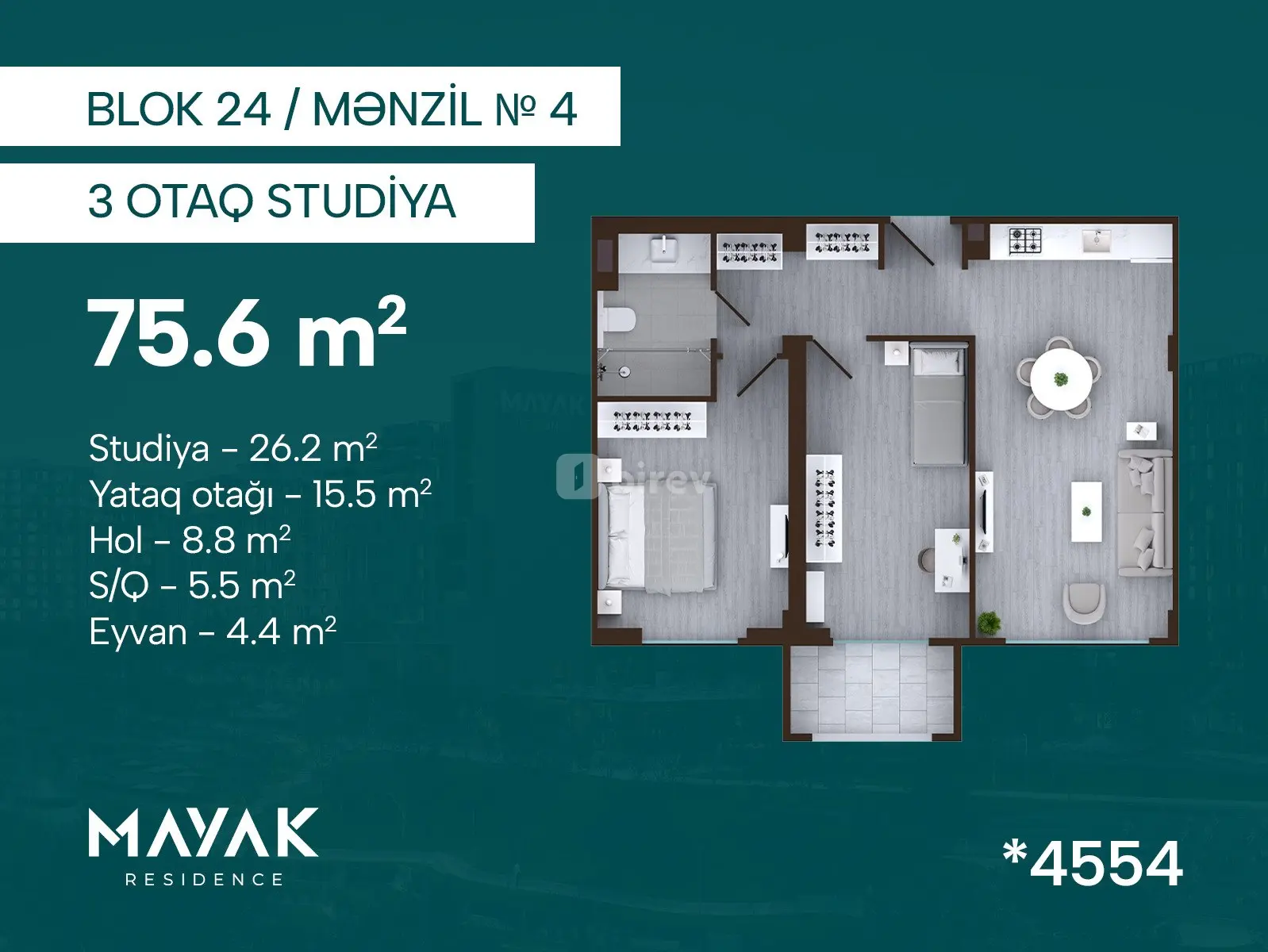 3 otaqlı mənzil, Zığ q., Hətəm Allahverdiyev küç. 78, Suraxanı rayonu — şəkil 2