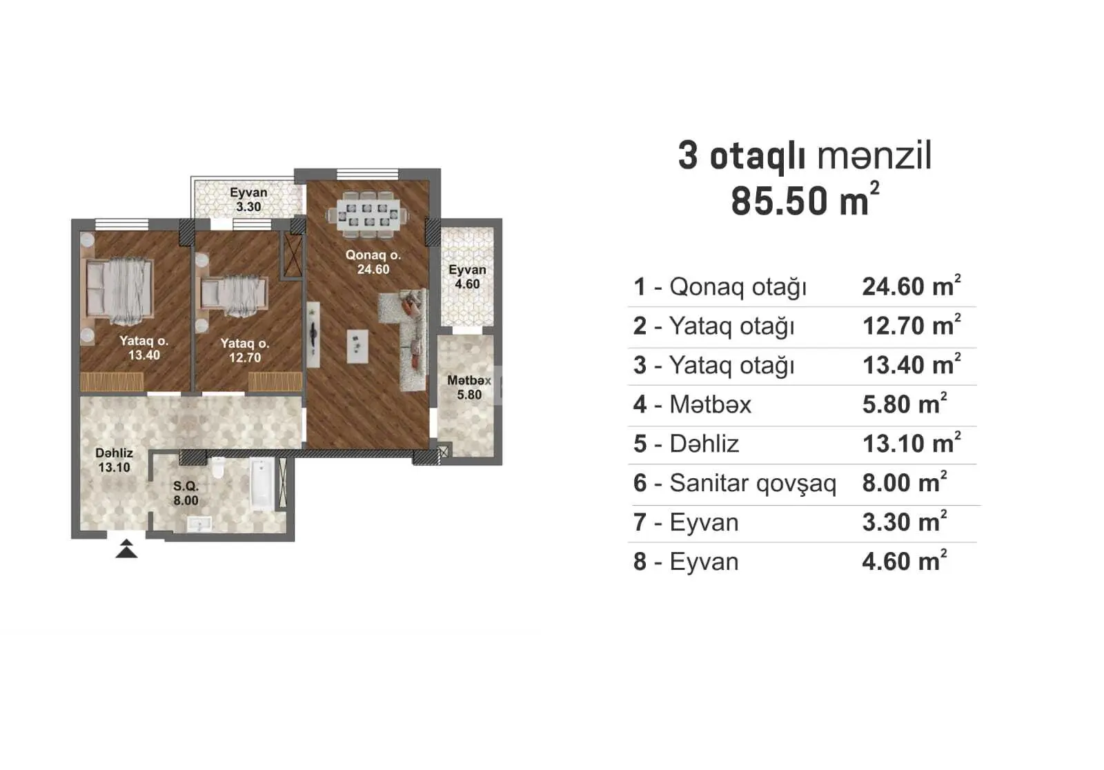 3 otaqlı mənzil, Məmmədli q., Məmmədli qəsəbəsi, Abşeron rayonu — şəkil 2