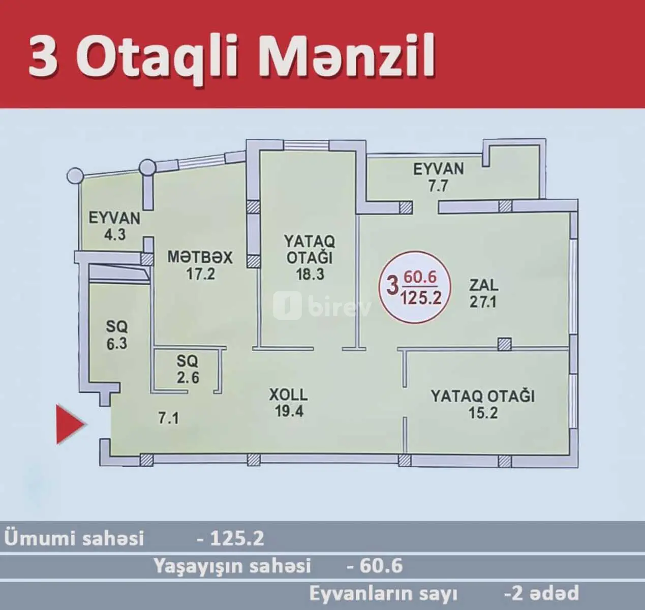 3 otaqlı mənzil, Yasamal q., Salamzadə küçəsi, Yasamal rayonu — şəkil 3