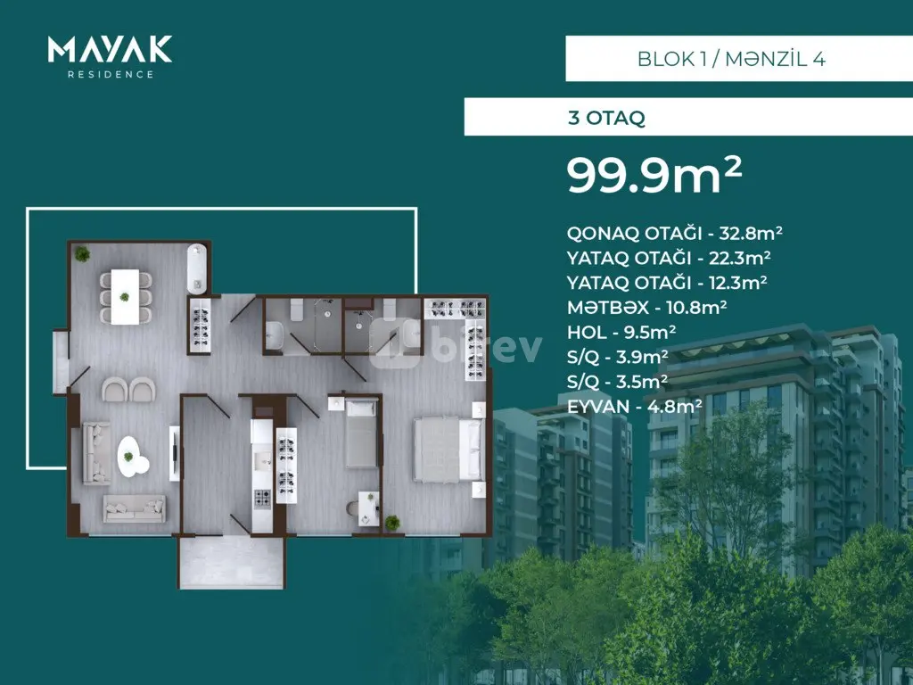 3 otaqlı mənzil, Zığ q., Hətəm Allahverdiyev küç. 78, Suraxanı rayonu — şəkil 2