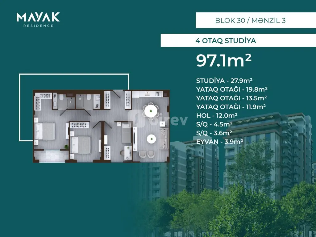 4 otaqlı mənzil, Zığ q., Hətəm Allahverdiyev küç. 78, Suraxanı rayonu — şəkil 2