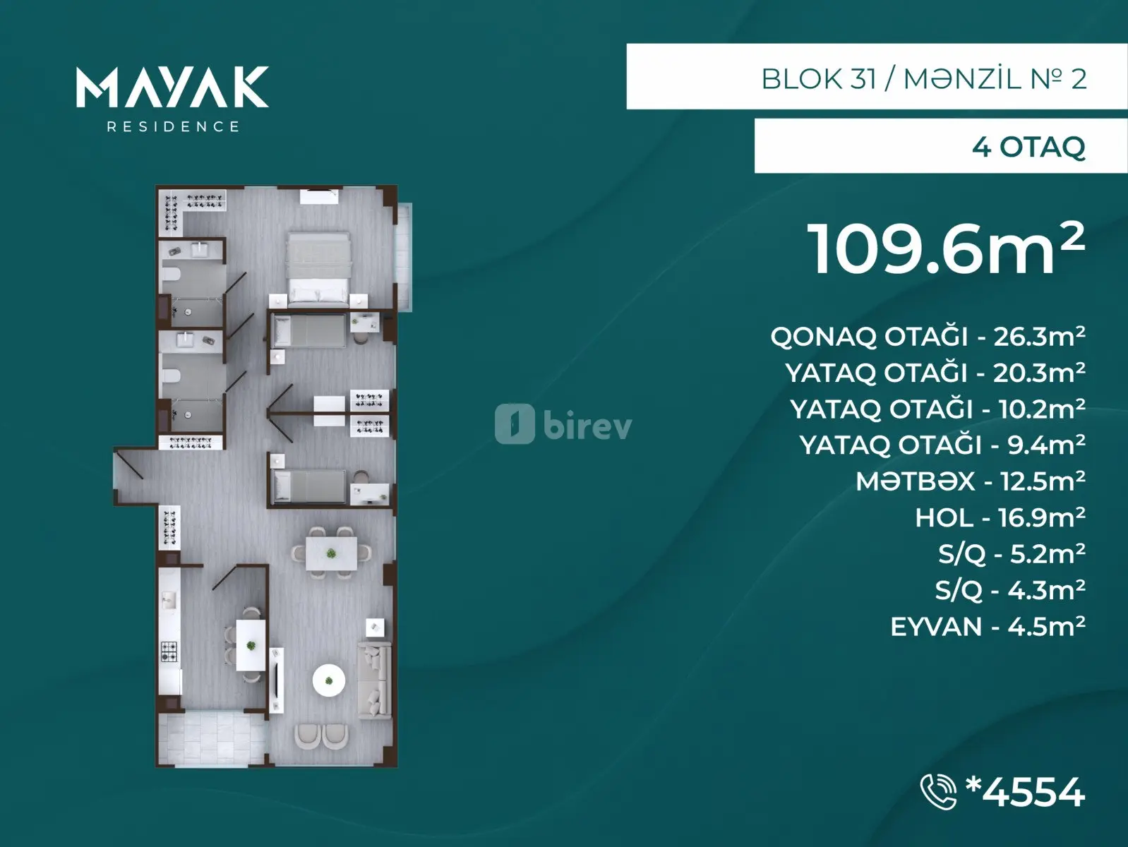4 otaqlı mənzil, Zığ q., Hətəm Allahverdiyev küç. 78, Suraxanı rayonu — şəkil 2