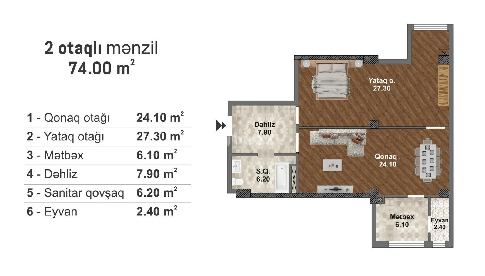 2 otaqlı mənzil, Məmmədli q., Əjdər Məlikov küç.22, Abşeron rayonu — şəkil 6