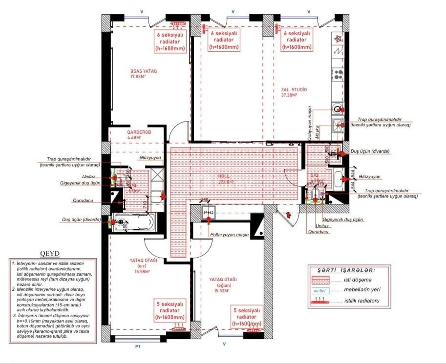 4 otaqlı mənzil, Ağ şəhər q., Qarabağ Atları, 29, Park Avenue Residence, Xətai rayonu — şəkil 28