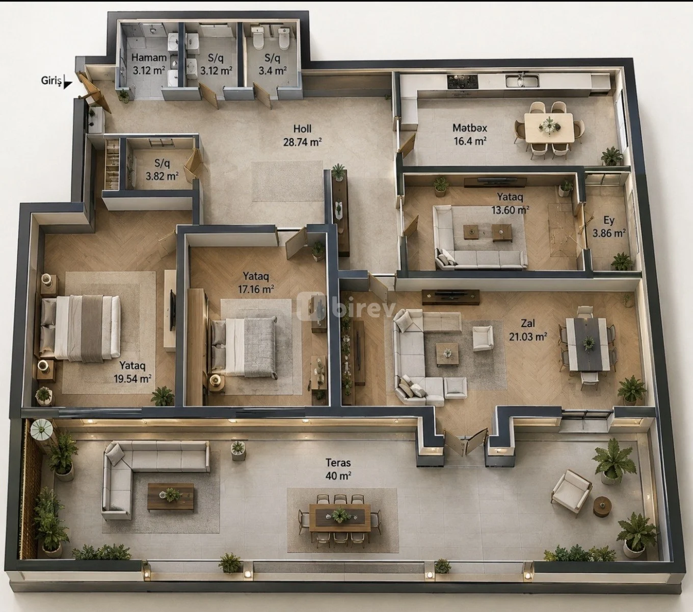 4 otaqlı mənzil, Nərimanov rayonu, Təbriz küçəsi, Bakı şəhəri — şəkil 3