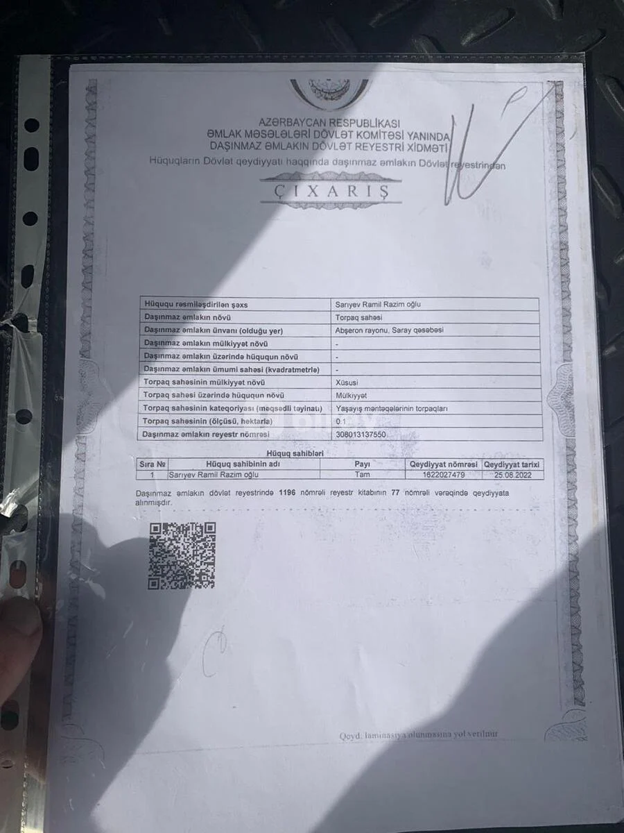14 sot torpaq, Saray q., Saray qəsəbəsi, Abşeron rayonu — şəkil 6