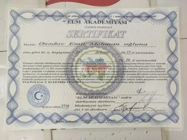 Elektrik ustası — iş nümunəsi 2
